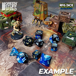 36x D6 12mm Dice - Blue Swirl