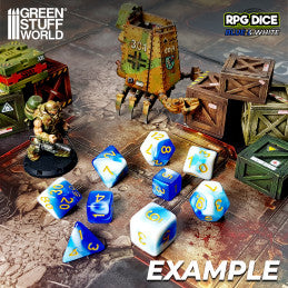 36x D6 12mm Dice - Blue White