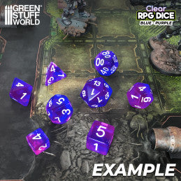 36x D6 12mm Dice - Clear Blue/Purple