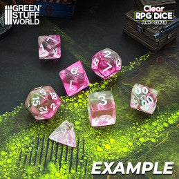 36x D6 12mm Dice - Clear Pink