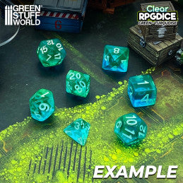 36x D6 12mm Dice - Green-Turquoise