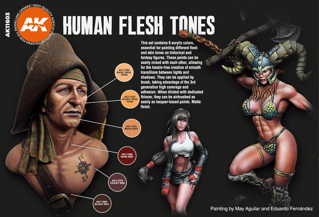 AK Interactive 3G Human Flesh Tone Set