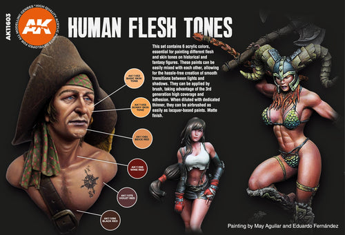 AK Interactive 3G Human Flesh Tone Set
