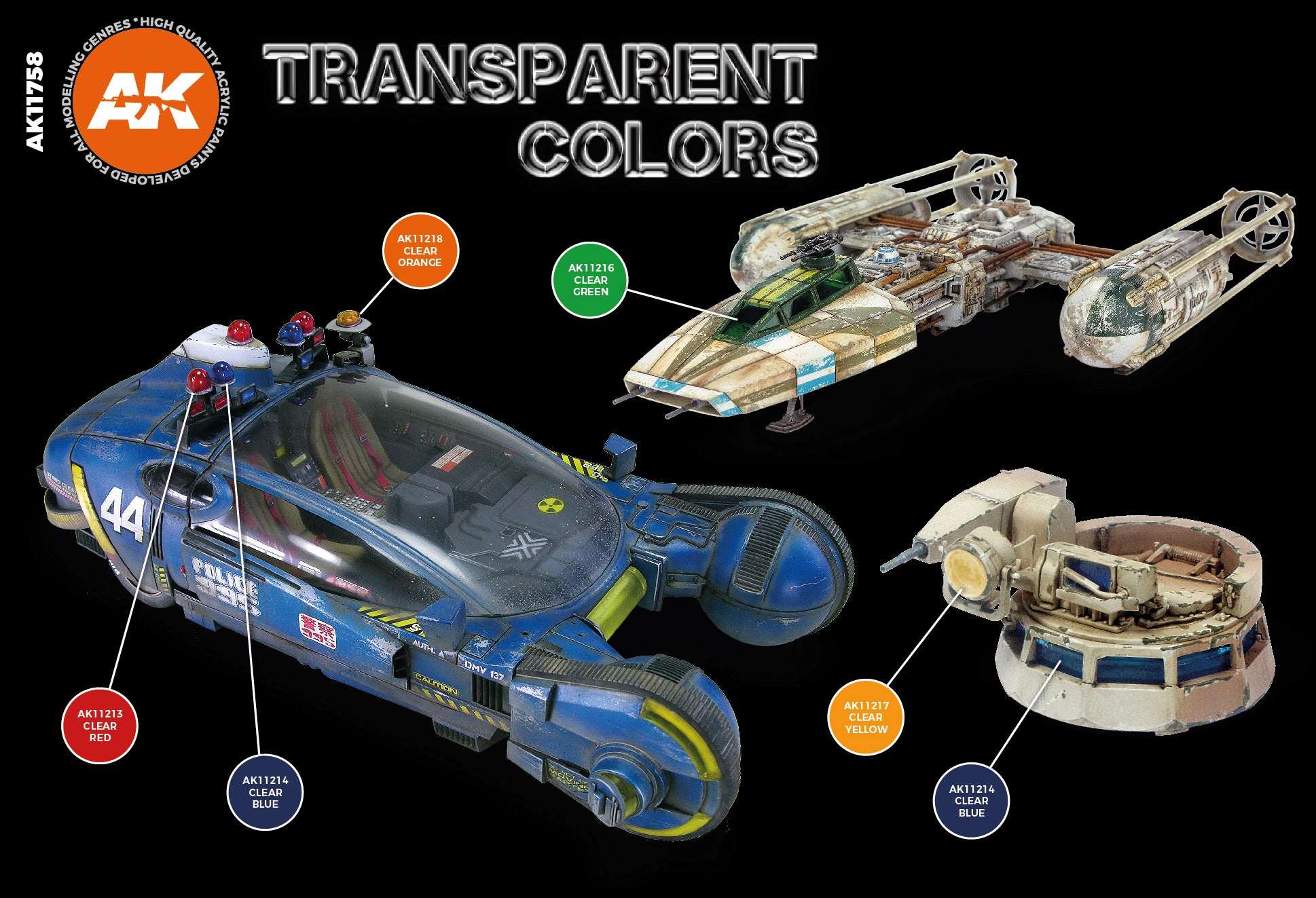 AK Interactive Transparent Colors Set 3G