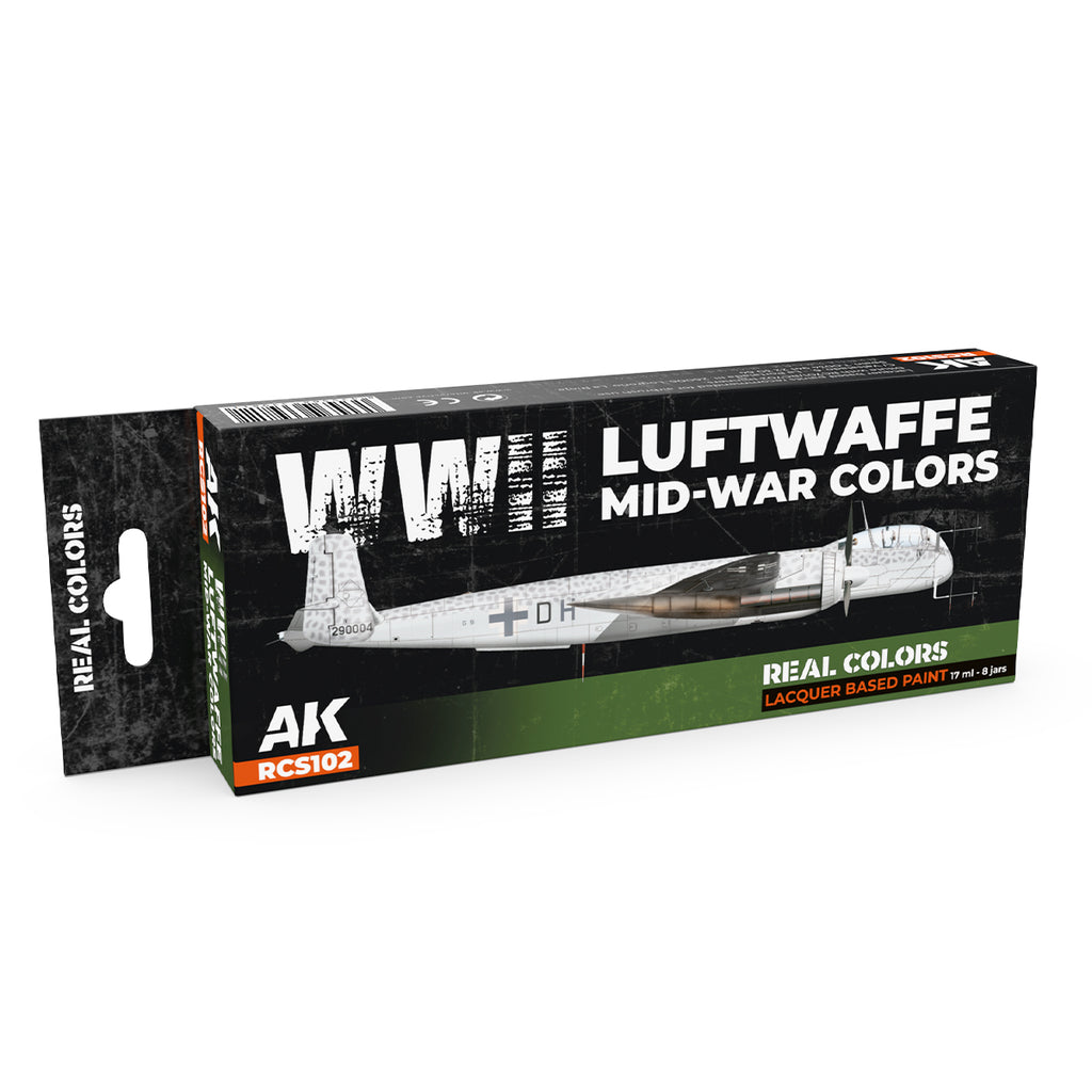AK Interactive: Real Colors WWII Luftwaffe Mid-War Colors Set (Set of 8)