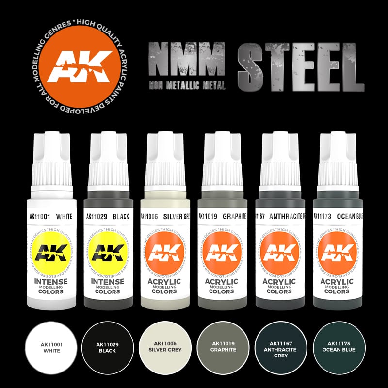 AK Interactive 3G Non Metallic Metal - Steel Set