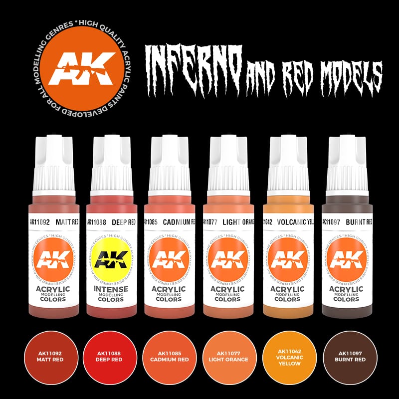 AK Interactive 3G Inferno and Red Creatures Set