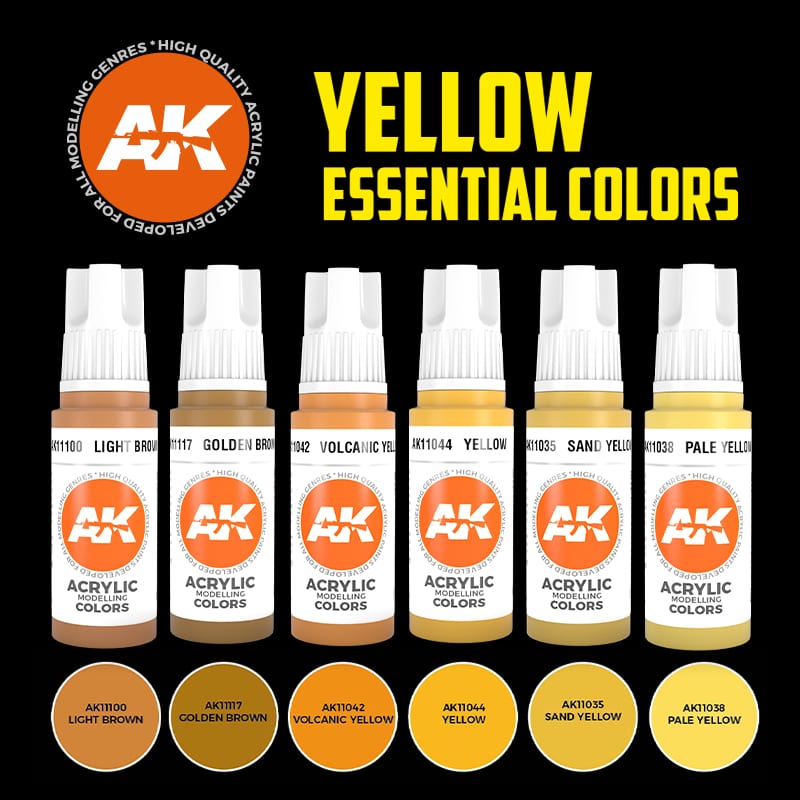AK Interactive 3G Essential Colours - Yellow Set