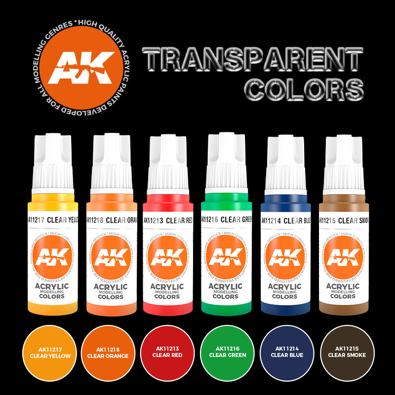 AK Interactive Transparent Colors Set 3G