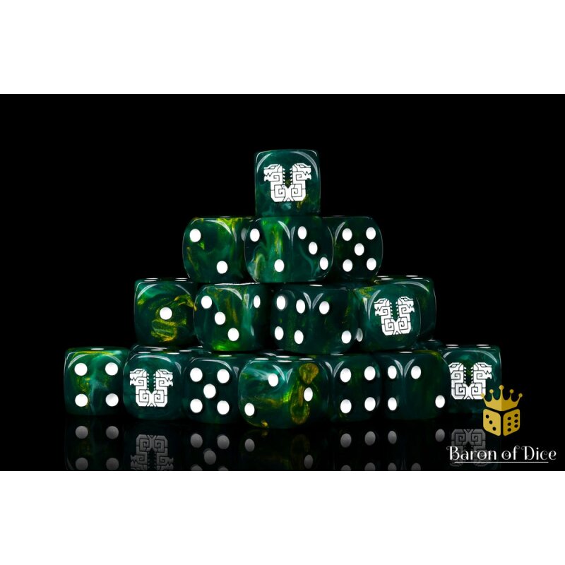 Baron of Dice - Twin Headed Lizard Dice - Green & Gold