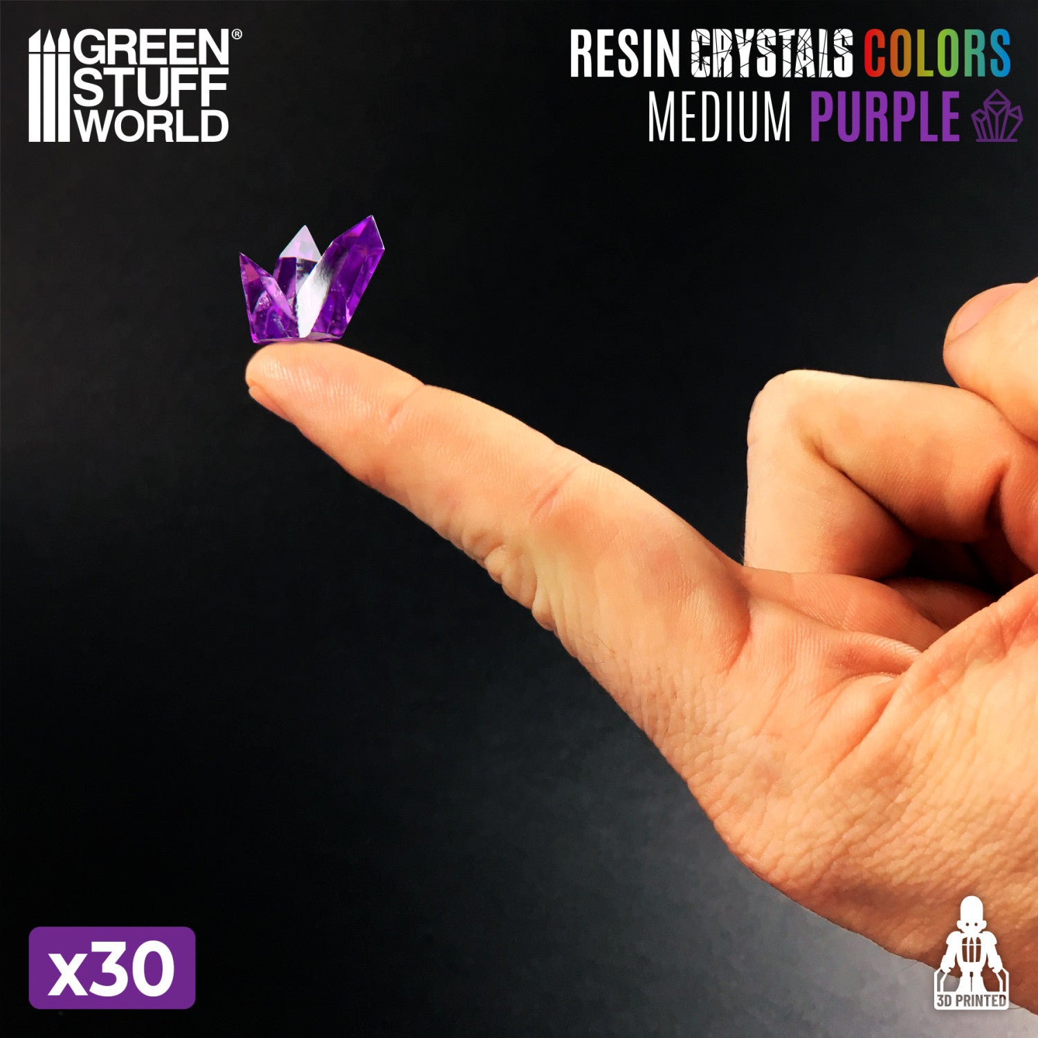 Greenstuff World: Purple Resin Crystals - Medium