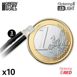 Greenstuff World: Red Flickering LED Lights 3mm