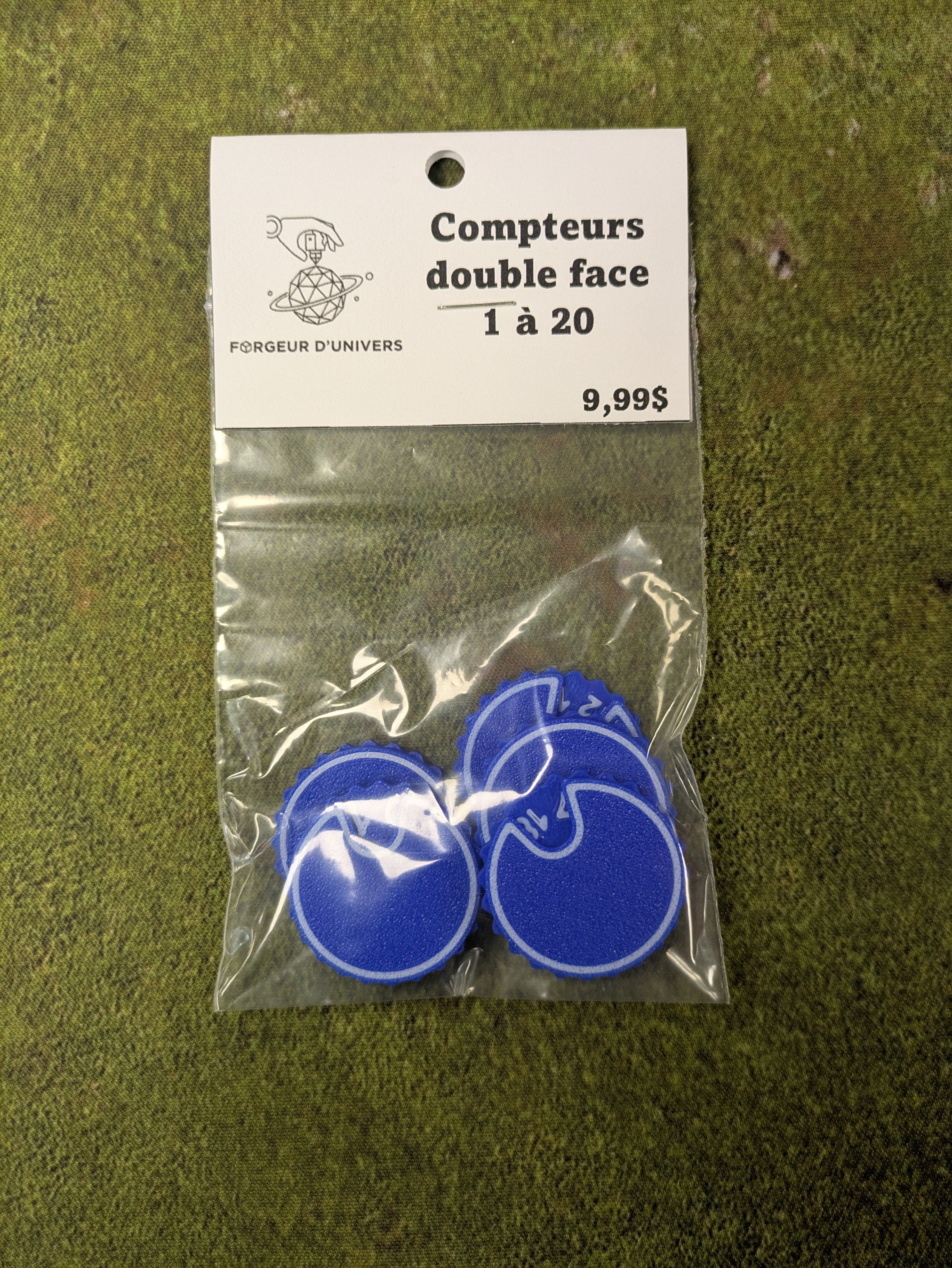Compteurs double face bleu 1 à 20