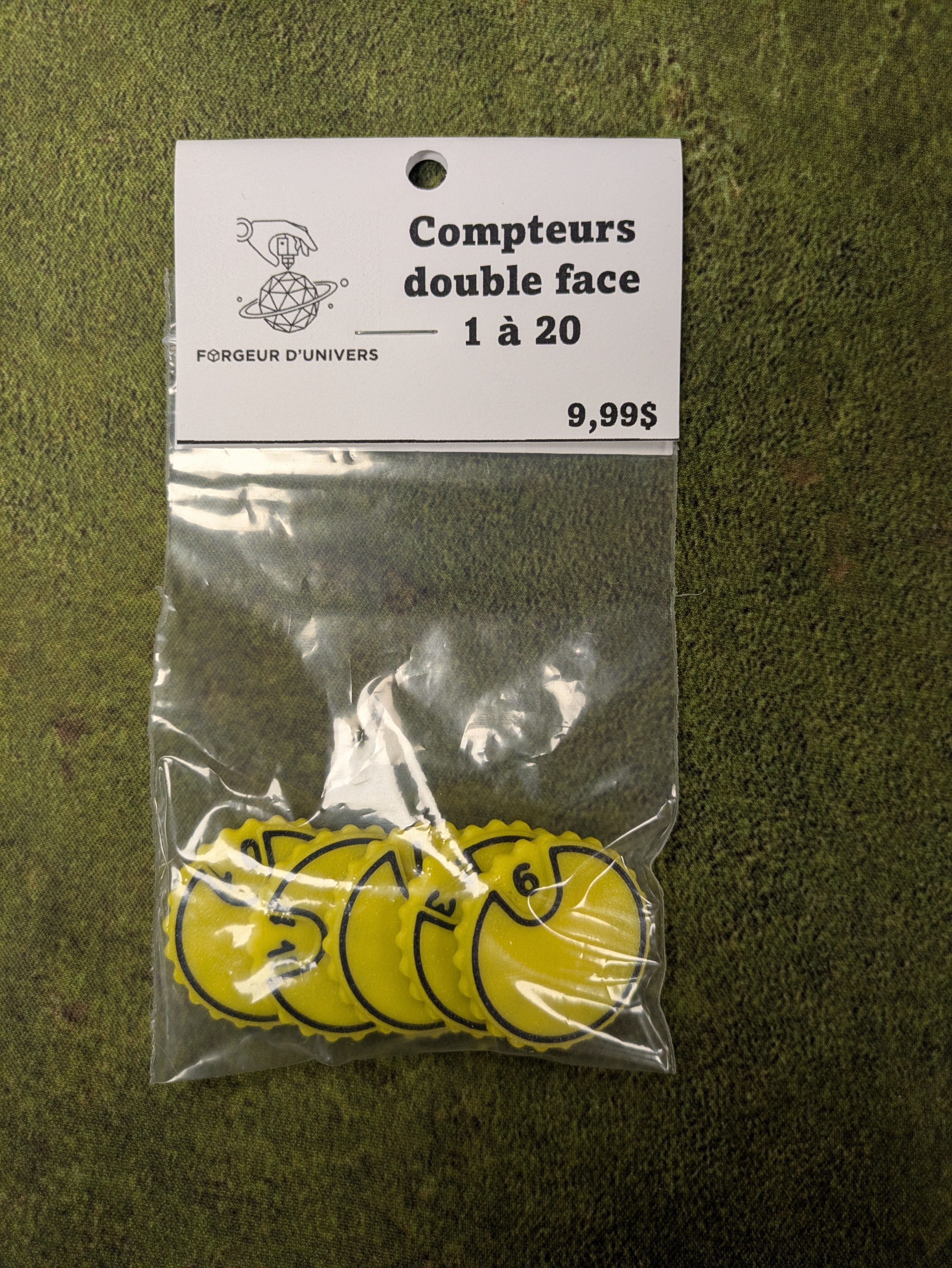 Compteurs double face jaune 1 à 20