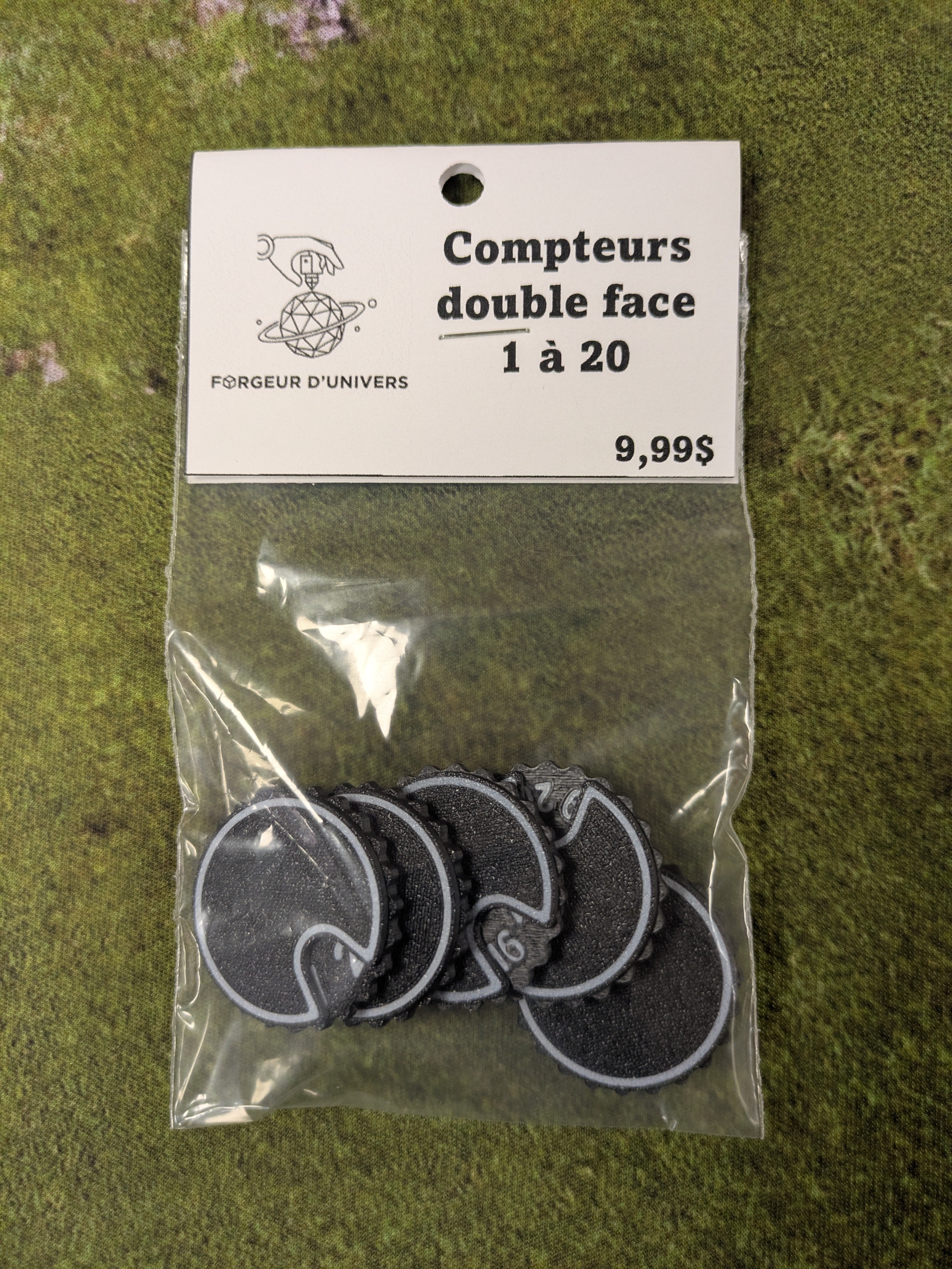 Compteurs double face noir 1 à 20