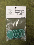 Compteurs double face vert 1 à 20