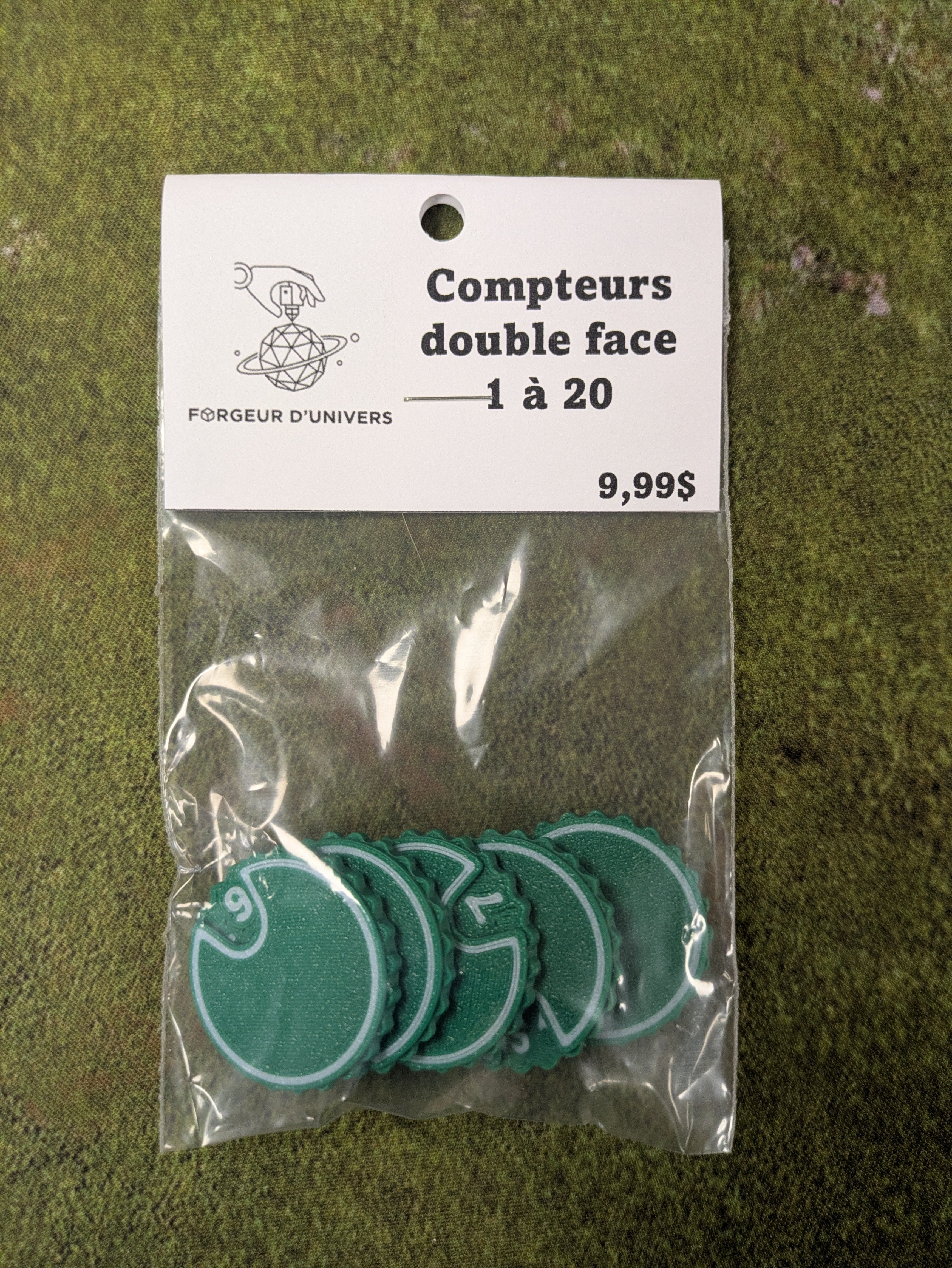 Compteurs double face vert 1 à 20